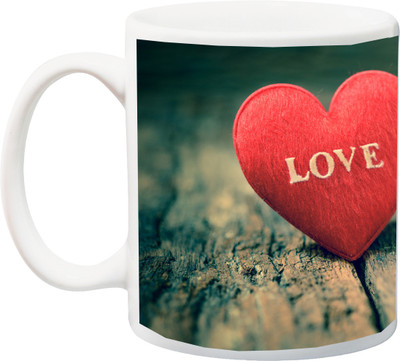 

ME&YOU Gift for Husband/Wife/Girlfriend/Boyfriend/Lover;Love Red 3D Printed Ceramic Mug(325 ml), Multicolor