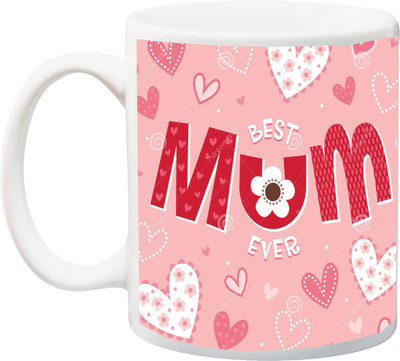 

ME&YOU Gift for Mummy/mother/mum;Best Mom Ever Red 3D Printed Ceramic Mug(325 ml), Multicolor