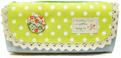 

Maurya Pustak Bhawan Shang Ya Green Polka Art fabric Pencil Box(Set of 1, Multicolor)