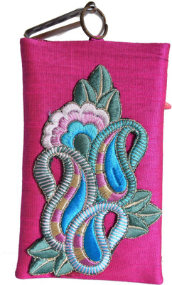 

Mahadev Exports Kairi Patch Hooked Mobile Cover Pink Mobile Pouch(Pink)