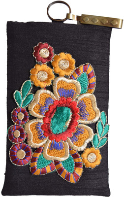 

Mahadev Exports Flower Patch Hooked Mobile Pouch Black Mobile Pouch(Black)