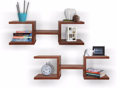 

T2A Living Room Wall Shelves Wooden Wall Shelf(Number of Shelves - 2, Brown)