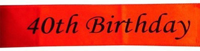 

Funcart Funcart Red 40th birthday sash