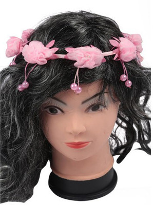 Funcart Funcart Bridal Pink Flower Tiara with veil