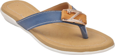 

With The Fashion Women BLUE/TAN Flats