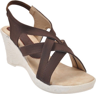 With The Fashion Women BROWN Wedges