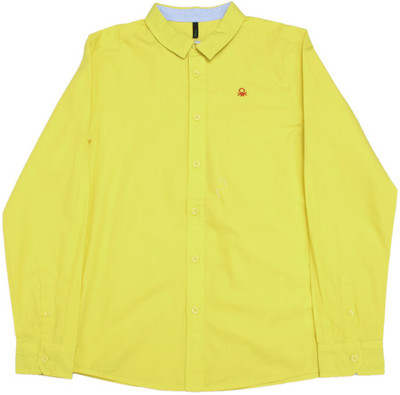 

United Colors of Benetton Boys Solid Casual Yellow Shirt, 10f