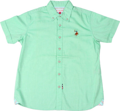 

US Polo Kids Boys Solid Casual Light Green Shirt, Lt. green