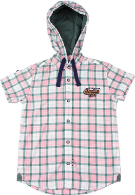 

US Polo Kids Boys Checkered Casual Pink Shirt, Lt. pink