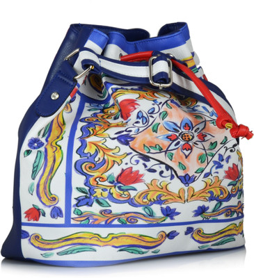 

Shaun Design Women Casual White, Blue PU Sling Bag, Blue;white