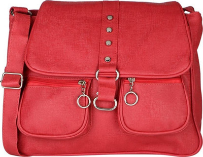 

baberwal enterprises Girls Casual Pink Leatherette Sling Bag