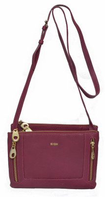 

RI2K Girls Casual Maroon Genuine Leather Sling Bag