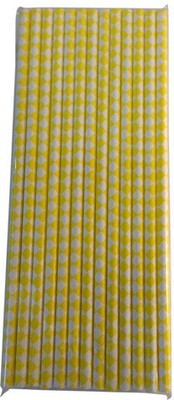 Funcart Straight Drinking Straw(White, Yellow, Pack of 25)