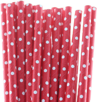 

Funcart Straight Drinking Straw(White, Red, Pack of 25)