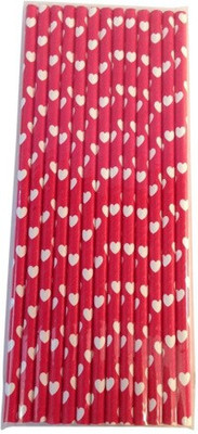 

Funcart Straight Drinking Straw(White, Red, Pack of 25)