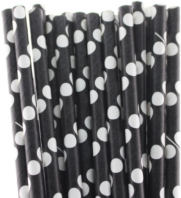 

Funcart Straight Drinking Straw(White, Black, Pack of 25)