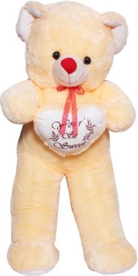 GN Enterprises 5 feet Teddy with Heart GN_27  - 152 cm(Cream)