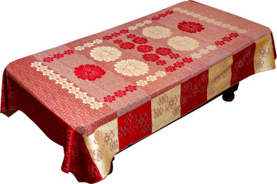 Flavio Printed 4 Seater Table Cover(Maroon, Cotton)