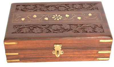 

Desi Karigar Wooden Jewellery Box Jewellery Vanity Box(Brown)