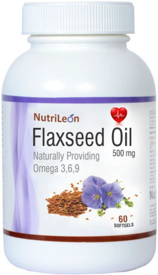 

NutriLeon Flaxseed Oil (Omega 369) Extra Virgin Cold Pressed 500 mg 60 capsules(60 No)