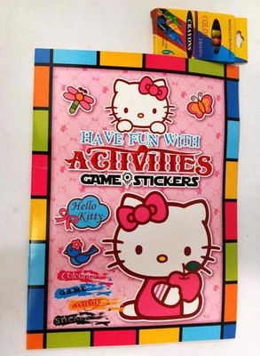 Funcart Hello Kitty coloring book with crayons.