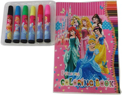 

Funcart Three Princess theme Coloring book with Sketch Pen Set
