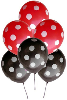 

PartyballoonsHK Printed Polka Dot Red & Black Birthday Party Balloon(Red, Black, Pack of 30)
