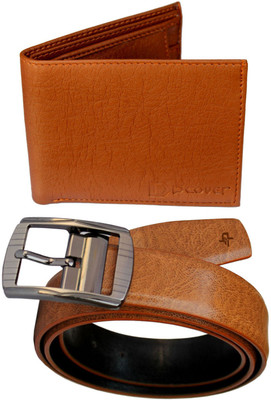 

DFashion Men Tan Artificial Leather Belt, Tan-01