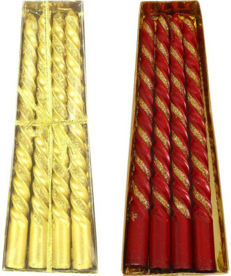 

Sufi's Collection Spiral Candle Set Candle(Red, Gold, Pack of 2), Gold;red