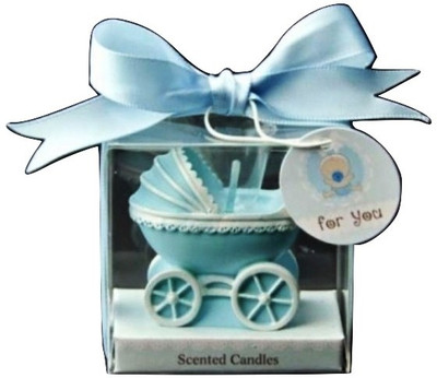 

Funcart Cute blue baby carraige candle Candle(Blue, Pack of 1)