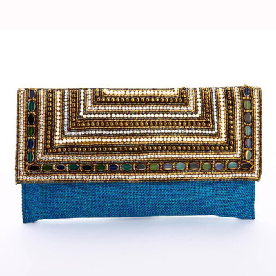 

Utsavi Party Blue Clutch