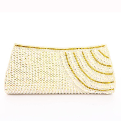 Utsavi Party White Clutch