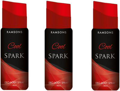 

Ramsons Deo Cool Spark 40ML Combo 3 Pcs Body Spray - For Men & Women(120 ml, Pack of 3)