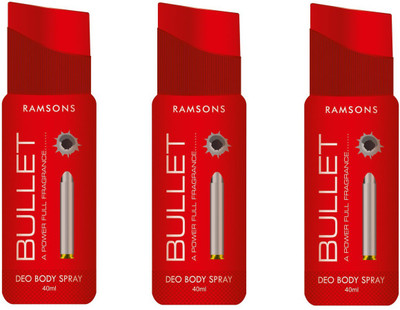 Ramsons Deo Bullet 40ML Combo 3 Pcs Body Spray - For Men & Women(120 ml, Pack of 3)