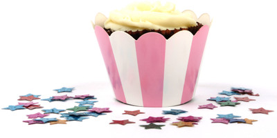 

Funcart Cupcake Wrapper 20pcs Striped Pink Charming paper Gift Wrapper(Mutlicolor)