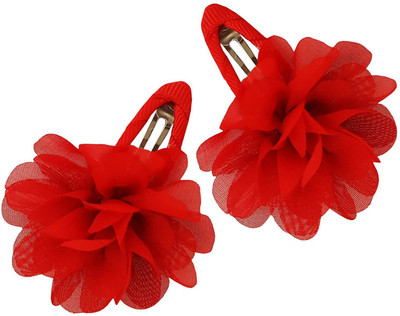 

Mehrunnisa Flower Hair Clip For Girls Rubber Band(Red)