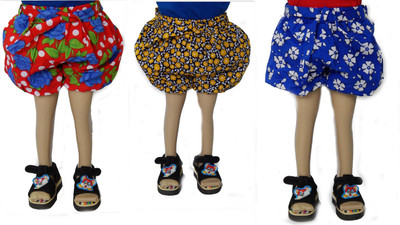 

BG Short For Girls Casual Floral Print Cotton(Multicolor, Pack of 3, Blue/red/yellow