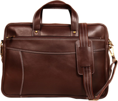 

Leather World 15.6 inch Expandable Trolley Laptop Messenger Bag(Brown)