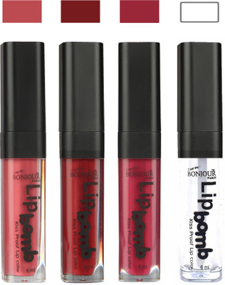 

Bonjour Paris Matte Lipstick(24 ml, Nute-Mauve-Wine-Top Coat)