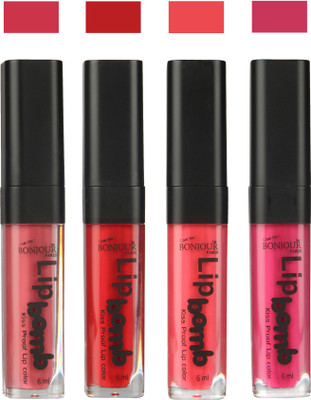 

Bonjour Paris Matte Lipstick(24 ml, Nute-Dark Red-Peach-Fuchsia)