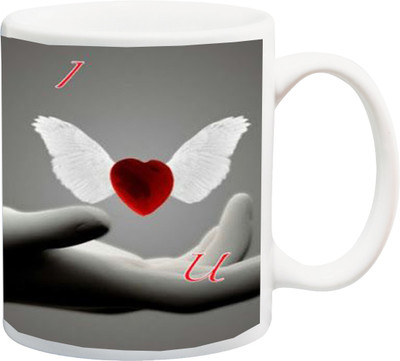 

ME&YOU Gift for Husband/Wife/Girlfriend/Boyfriend/Lover;"I Love You A Hand HD printed Ceramic Mug(325 ml), Multicolor