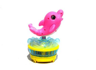 

HALO NATION Happy Dolphin with Flashing Lights and Music, Bump n Go, Projection for Kids(Multicolor)