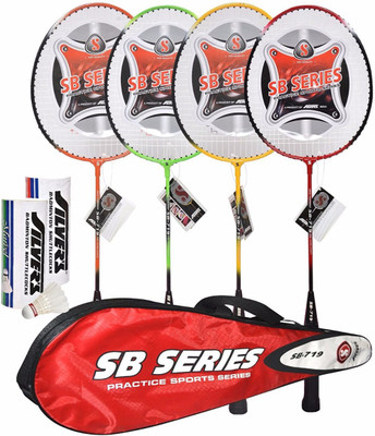 

Silver's Combo 7(Pcs) Multicolor Strung Badminton Racquet(G4 - 3.25 Inches, 521 g)