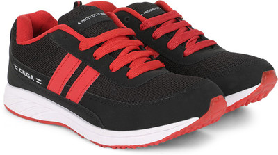

Pasco Dual Toned Lace Up Running Shoes For Men(Red, Black, Hot red::bold black