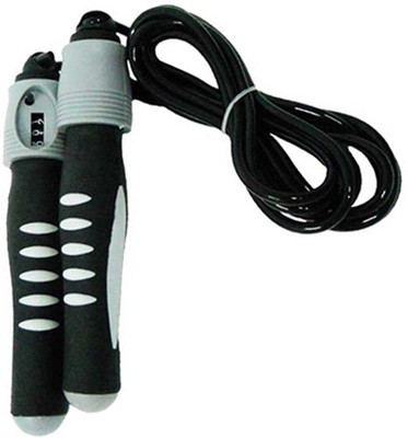

Gadget Hero's Skipping Rope With Counter Antislip Rubber Grip Freestyle Skipping Rope(Silver, Length: 254 cm), Black;silver