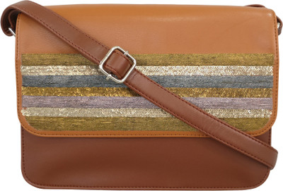 

Toteteca Bag Works Women Casual Tan PU Sling Bag