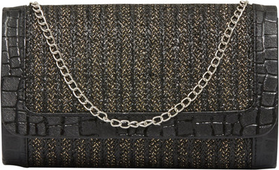 

TARUSA Women Evening/Party Black Leatherette Sling Bag