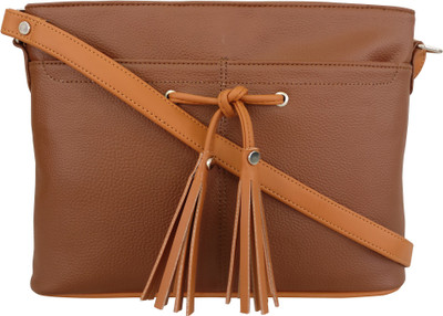

Toteteca Bag Works Women Casual Tan PU Sling Bag