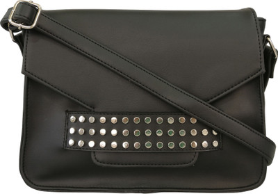 

Toteteca Bag Works Women Casual Black PU Sling Bag