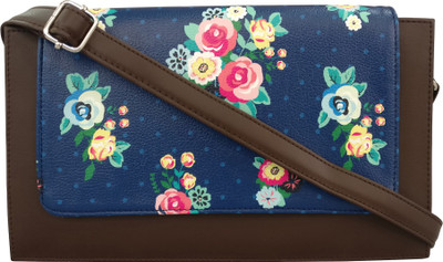 

Toteteca Bag Works Women Casual Brown, Blue PU Sling Bag, Blue;brown